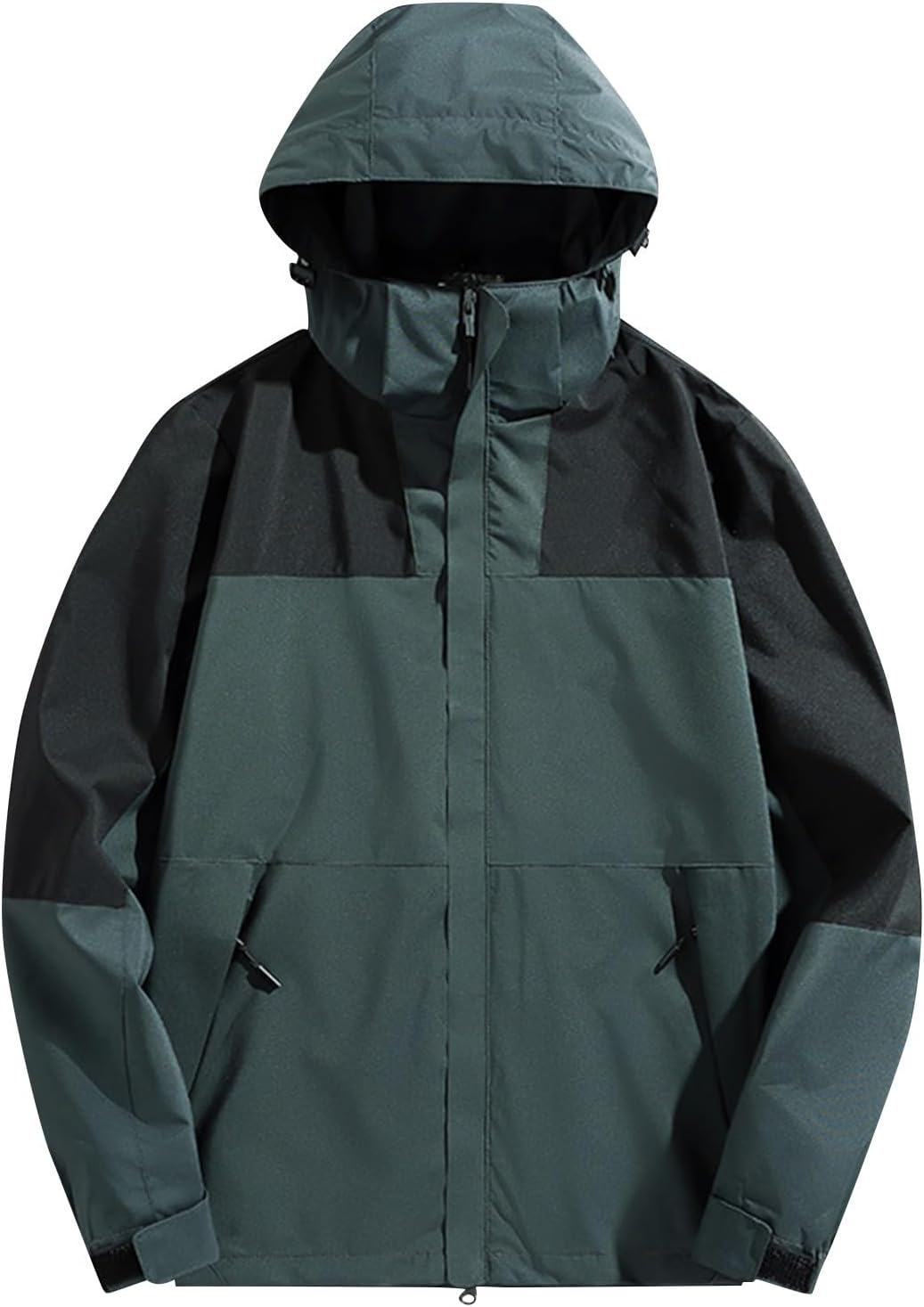 Ymosrh Men's Fashion Windbreaker Jackets Windproof Water Resistant Full Zip Up Outdoor Hiking Fishing Coats, S-6XL