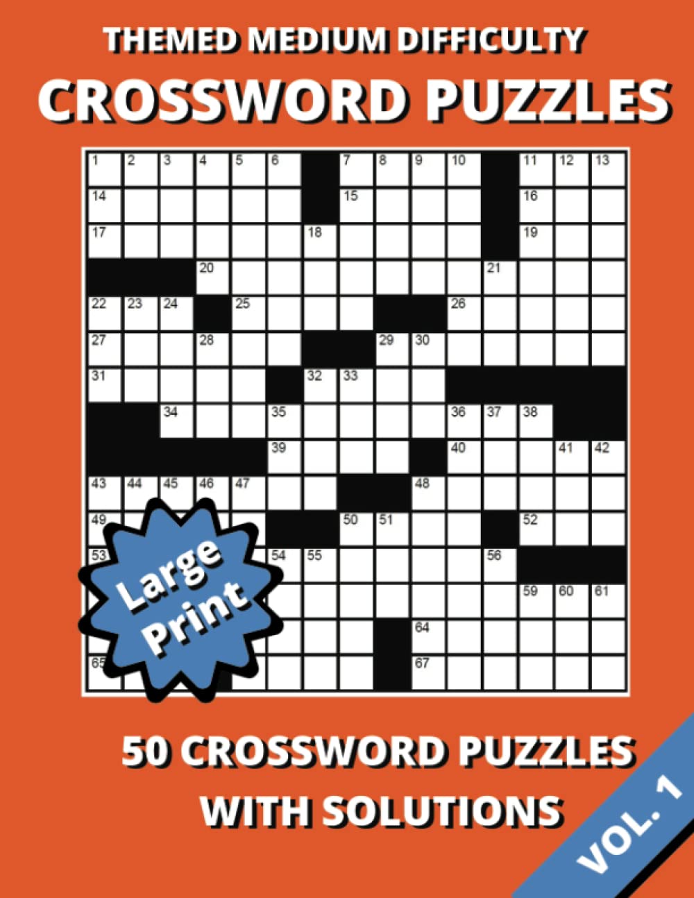 Large print crossword puzzle book: 50 themed medium difficulty puzzles for  adults by scott, russell - amazon.ae