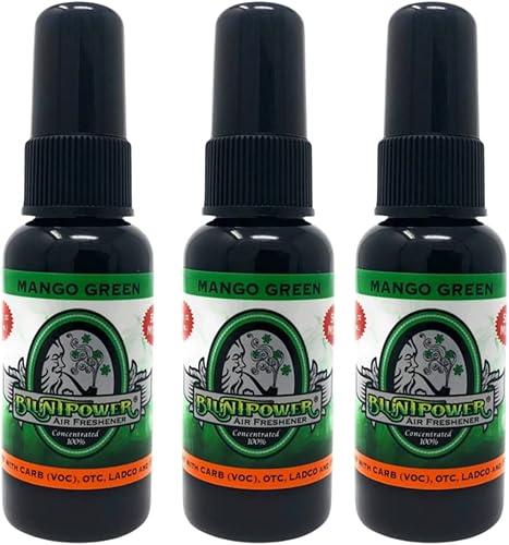 BluntPower (Mango Green, 3 unidades) Ambientador concentrado  Ambientador a base de aceite premium en aerosol para el hogar y el coche  Spray de