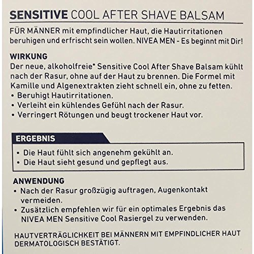 Nivea Men Sensitive Cool Aftershave balsem, per stuk, 1 x 100 ml - Image 3