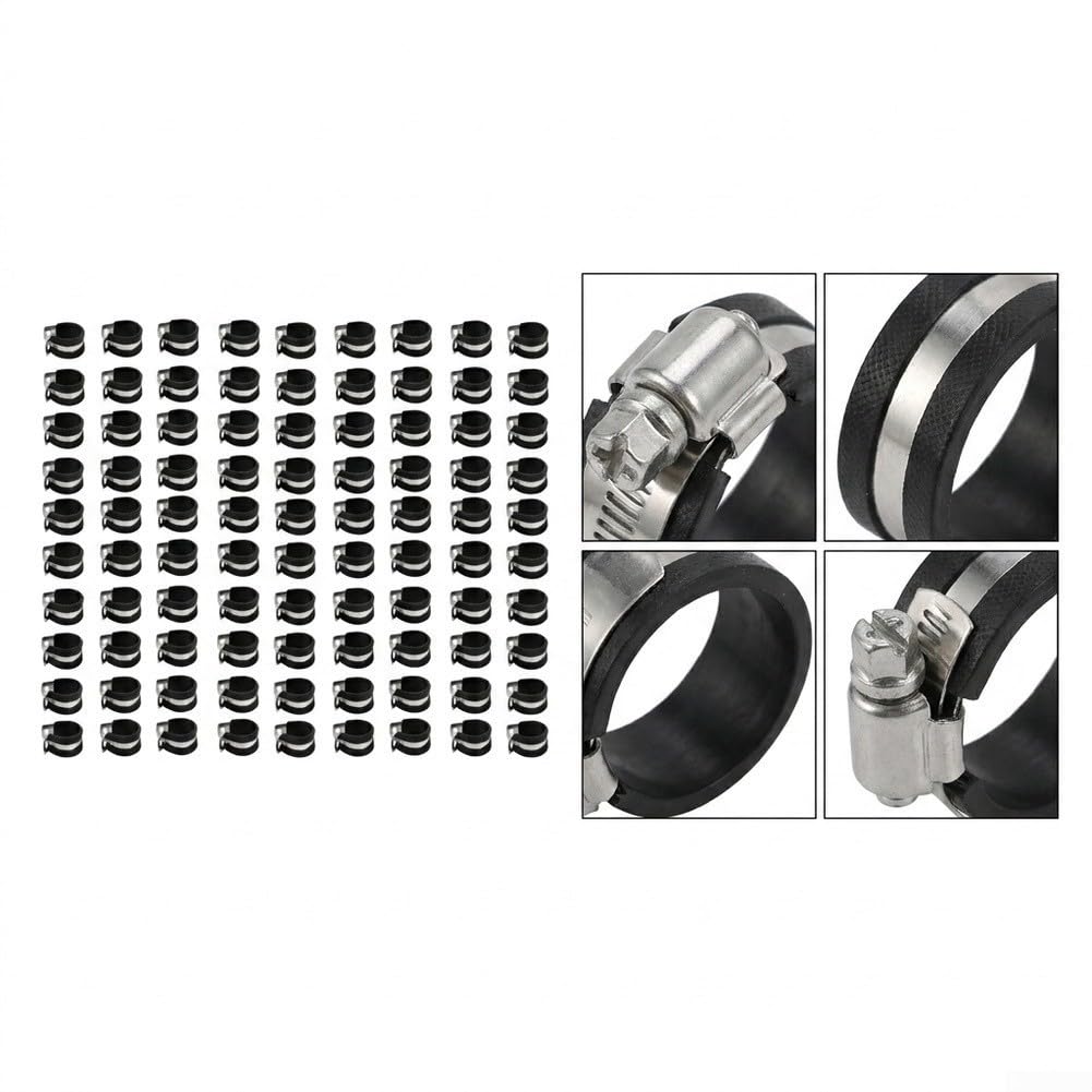 Abrazaderas Cable para acero 100pcs Aisladas Goma Abrazaderas(26mm)