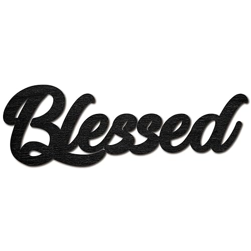 CREATCABIN Blessed Wood Sign Art Blessed Letter Sign Laser Cut