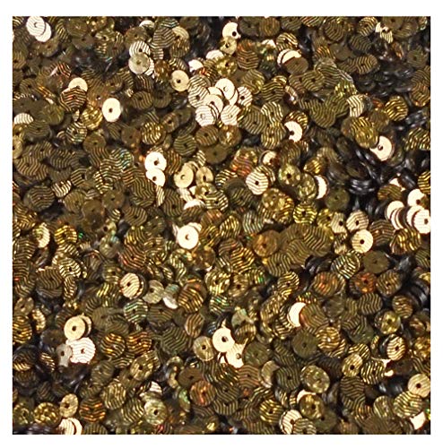 Image of eshoppee 200 gm, 5mm Brown Round Shape Sequins Sitara, for Jewellery Making Embroidery Material Art and Craft DIY kit, Glitter Sequince Beads (3, 200 gm)