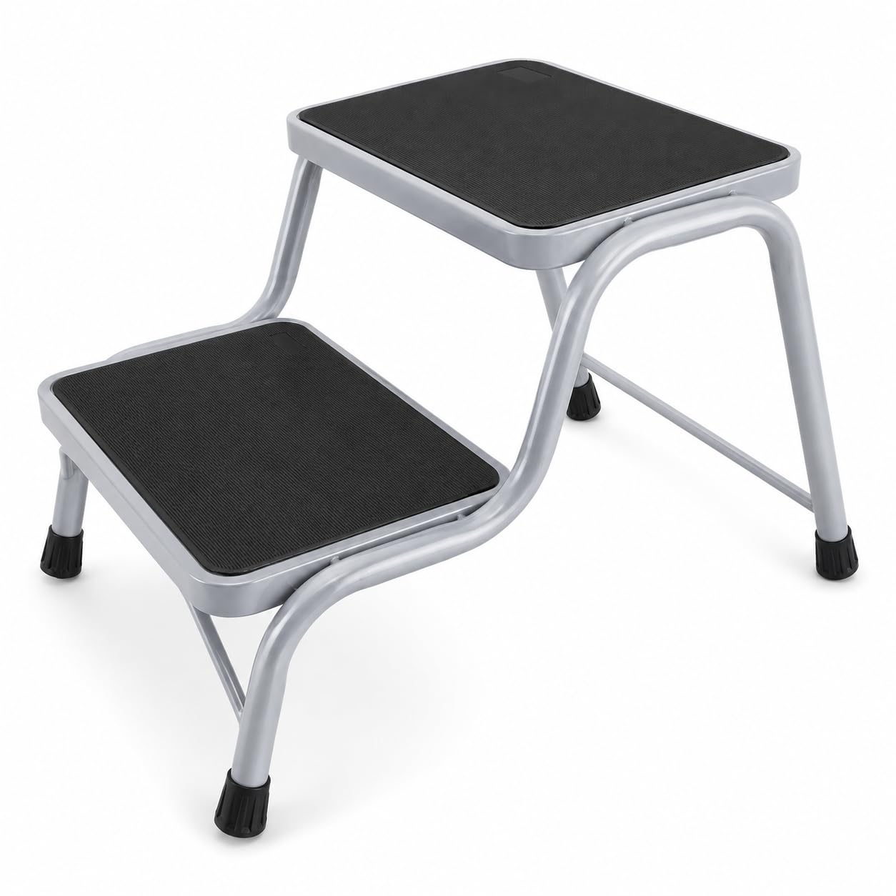 Hh Home Hut Black Double Step Caravan Stool Steel Rubber Non Slip Lightweight Motorhome Camper New