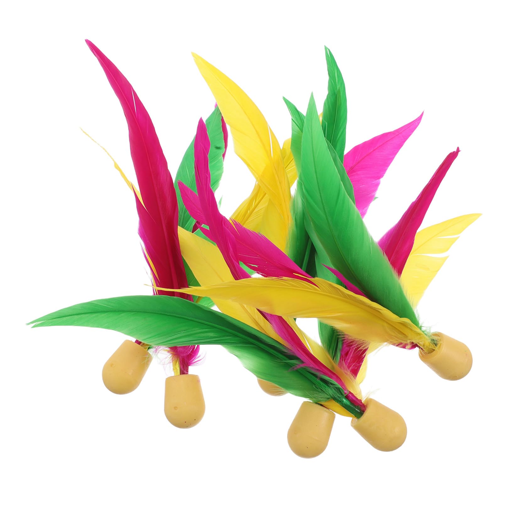 UPKOCH 6pcs Replacement Birdies Shuttlecocks High Elastic Rubber Head Longhair Badminton Outdoor Entertainment Suitable for Boys and Girls Adults