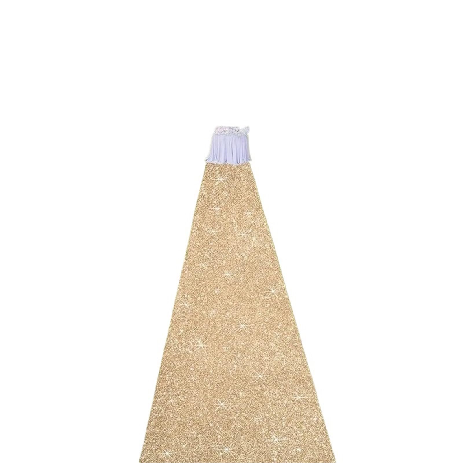 Tapis de mariage à paillettes champagne 1.5x15m pour une allée de fête féerique en extérieur