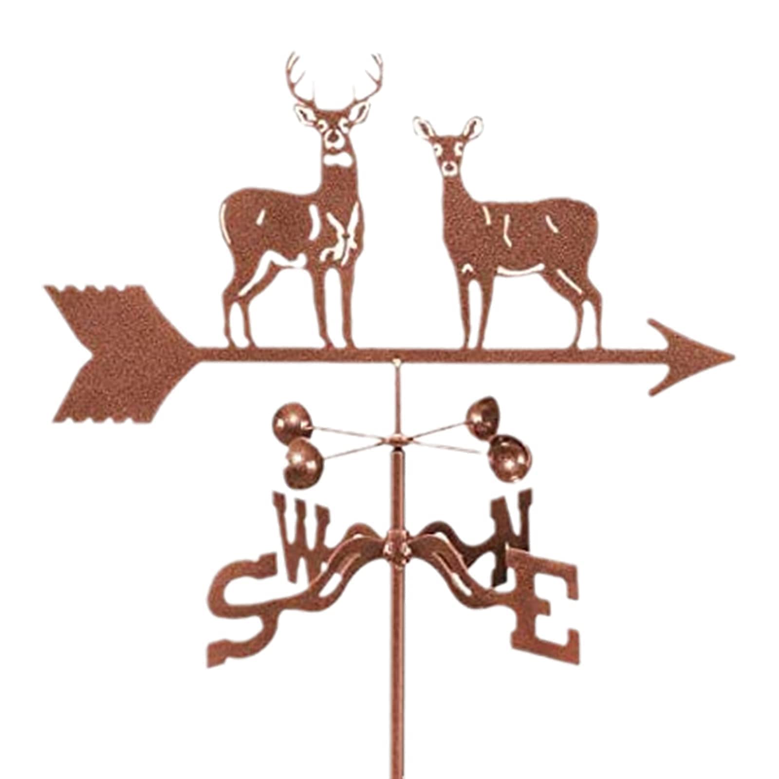 Banderuola Da Giardino A Forma Di Cervo - In Metallo, 35.8x26.5 Cm, Decorazione Per Tetto O Giardino