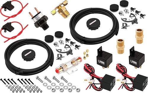 Miniatura 9 de Vixen Air Kit de suspensión para camión, bolsa de coche, paseo aéreo/resorte. Sistema a bordo - Compresor dual de 200 psi, tanque de 5 galones. Para