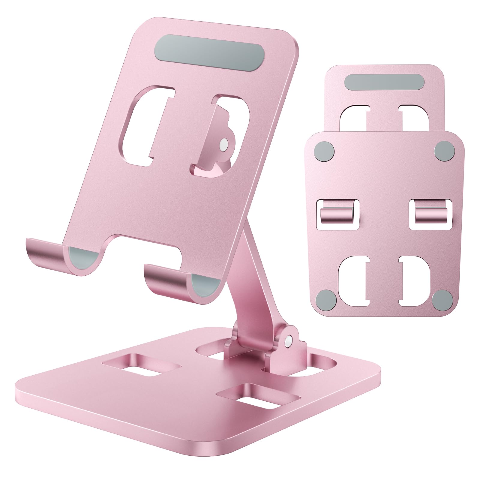 Anifrim Soporte de teléfono para Escritorio, Doble Soporte Plegable para Celular, Totalmente Ajustable y portátil para iPhone 17, 16, 15 Pro MAX Plus Air, Galaxy S25 y Todos los teléfonos (Rosa)