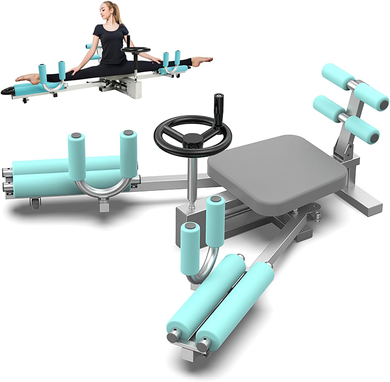 ERICAT Leg Stretching Split Machine, 330lbs Leg Stretcher with Adjustment Hand Wheel, 0-180° Opening and Closing Angle, Durable Heavy Duty Steel Frame and Easy To Install, for Dance Studio Home Gym