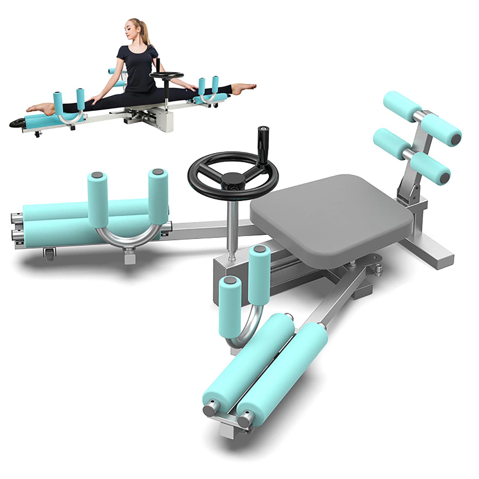 ERICAT Leg Stretching Split Machine, 330lbs Leg Stretcher with Adjustment Hand Wheel, 0-180° Opening and Closing Angle, Durable Heavy Duty Steel Frame and Easy To Install, for Dance Studio Home Gym