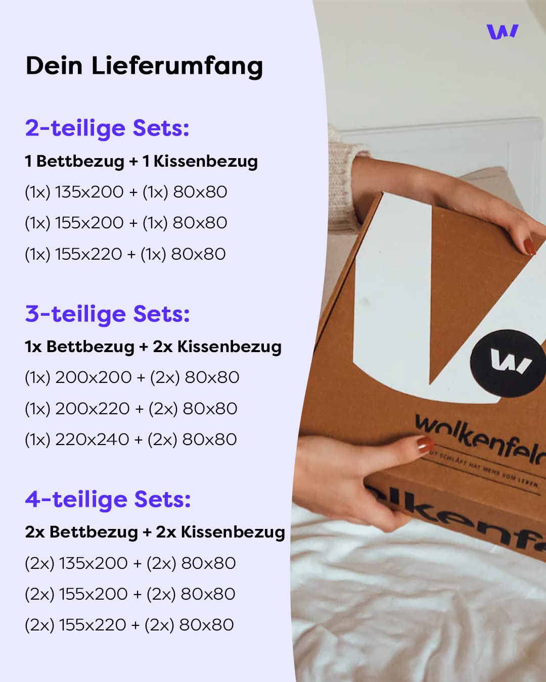 Wolkenfeld Bettwäsche 135x200 4teilig grau - kuschelig weiches Wende-Bettwäsche Set aus Mikrofaser - nahezu bügelfrei - 2X Bettbezug 135x200 + 2X Kissenbezug 80x80 - Reißverschluss