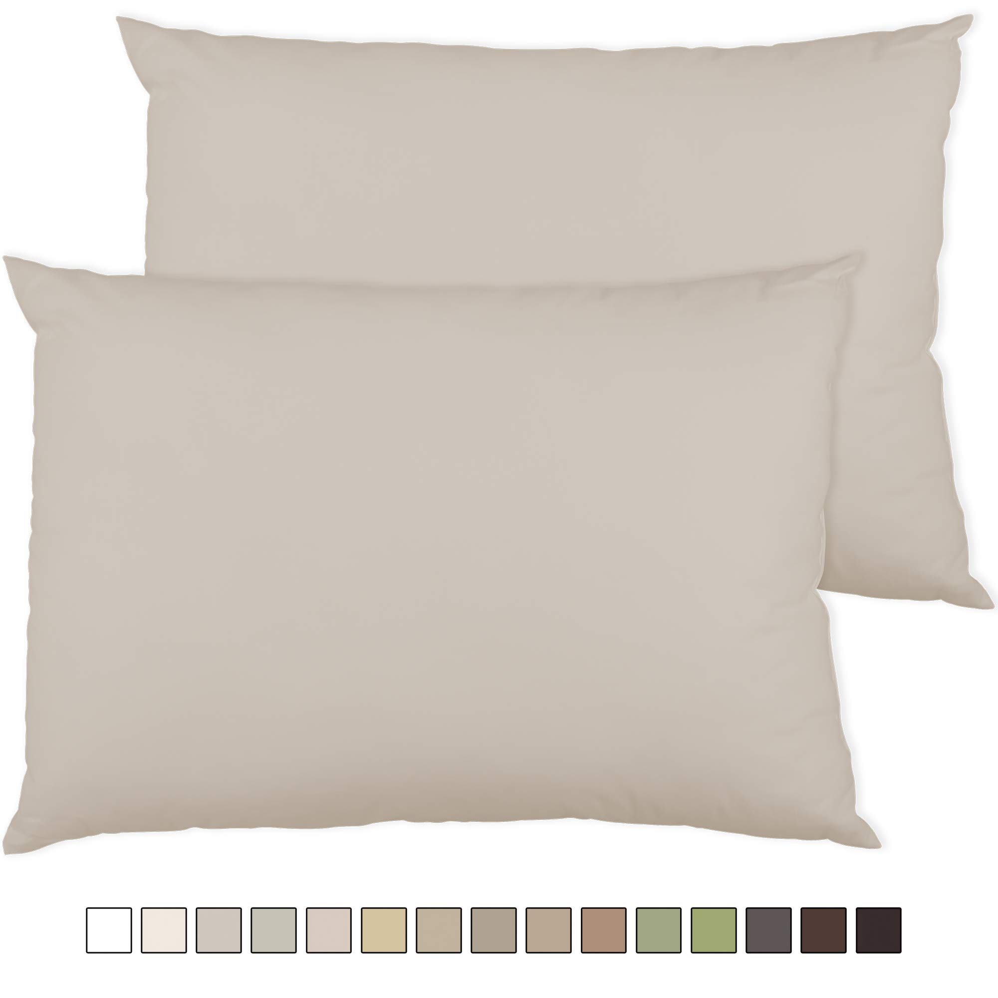 DecorRack Pillow Cases, Brushed Microfiber, Soft, Cozy, Wrinkle Free, Stain and Fade Resistant, Standard Size 20 x 30 inches Pillowcases, Light Gray (Set of 2)