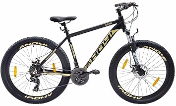 AHOY! A370 21 Gear Mountain Cycle 27.5T | MTB Bicycle with Shimano Gear for (12+ Yrs) (5.6+ Height) | Alloy Hardtail Mountain Bicycle for Men & Women (Black)