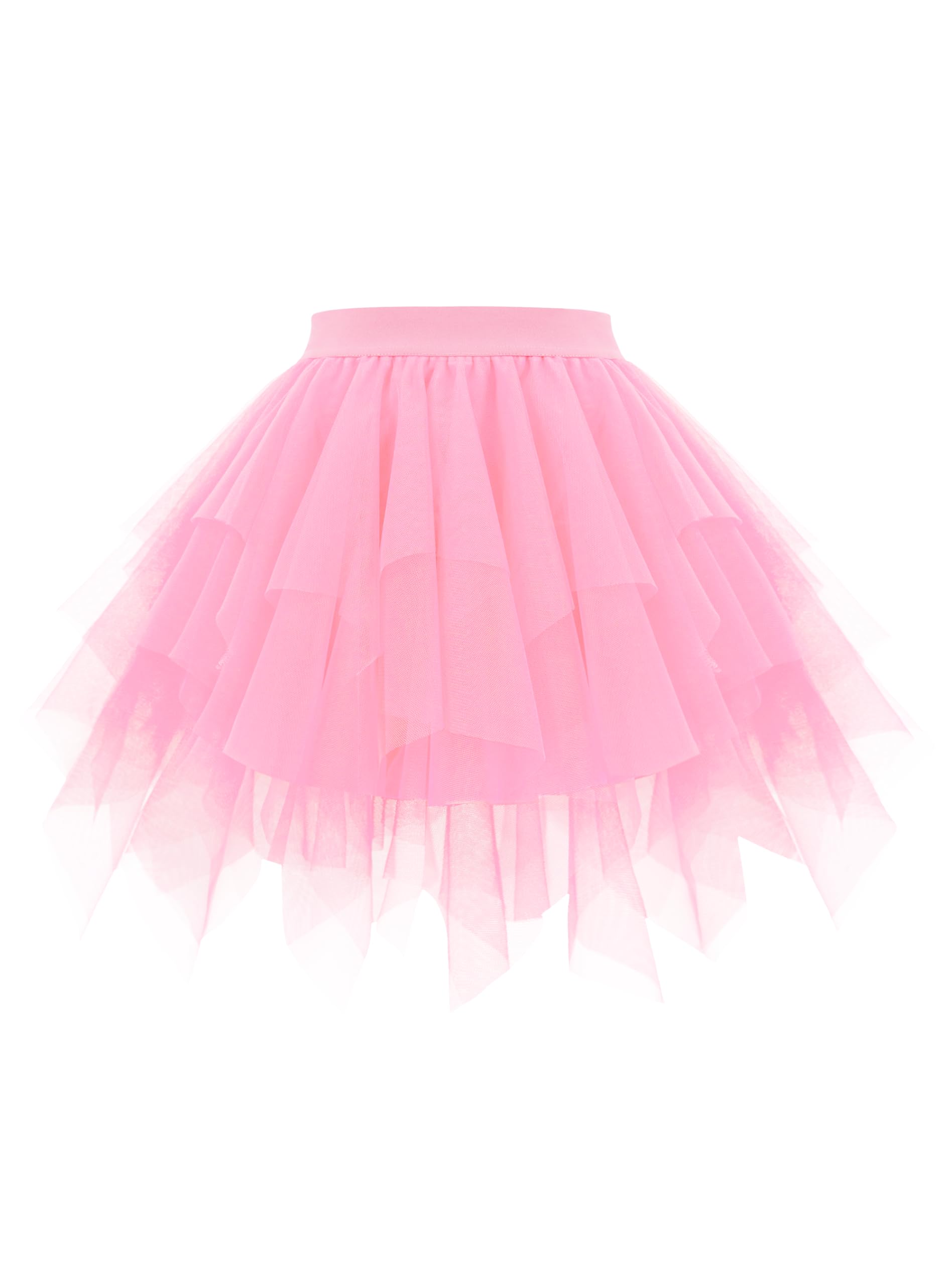 Girstunm Mini Tüllrock Damen Hoch Taille Unregelmäßiger tüllrock Karneval Kostüm Unterrock