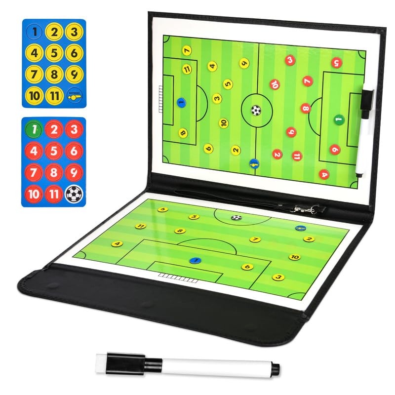Flintronic Pizarra Táctica Fútbol Magnética Portátil Tablero Entrenamiento Entrenador con Imanes