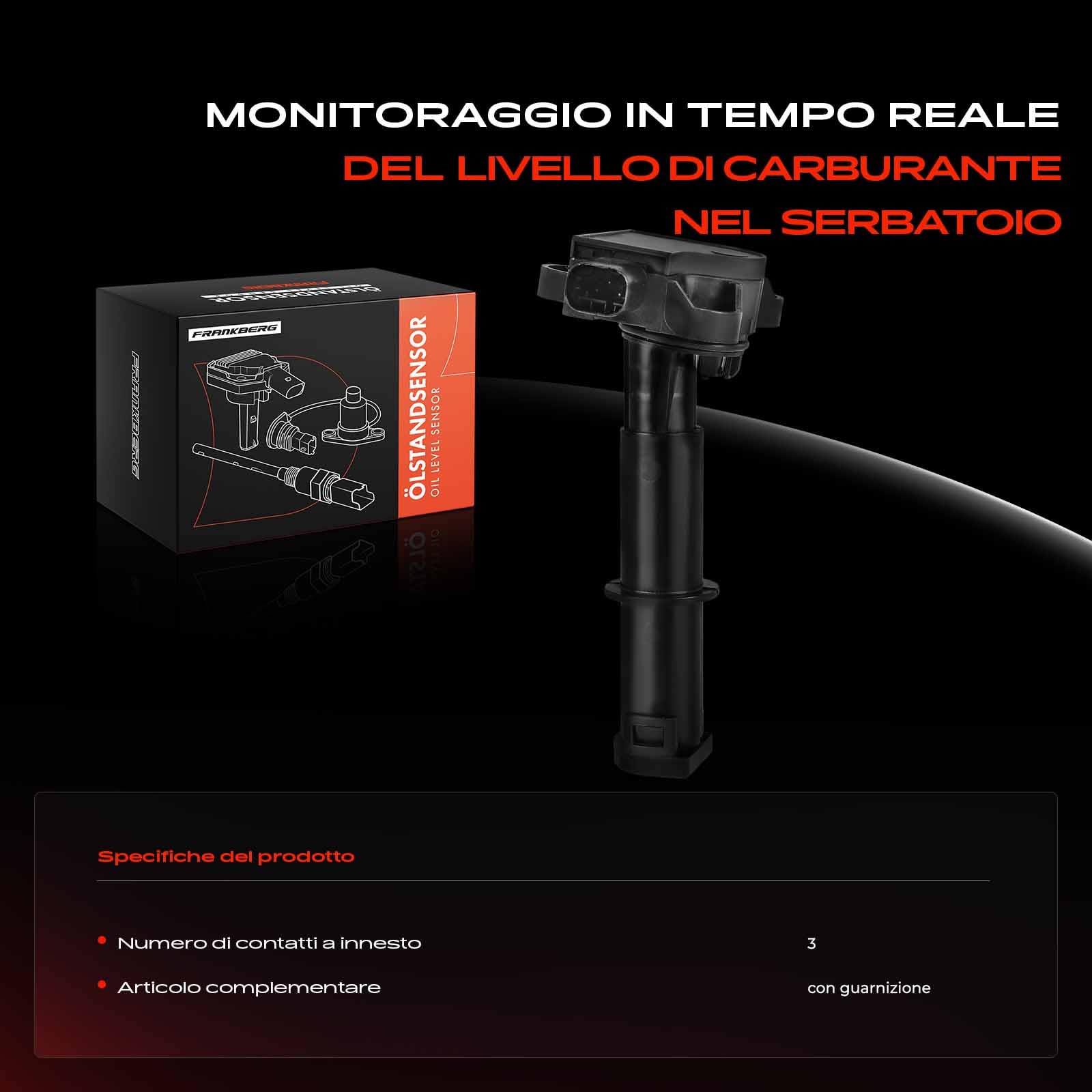 Frankberg Sensore livello olio 3-Poli Compatibile con V-Class W447 Sprinter 3 5-T Pianale/Telaio B906 Sprinter 5-T Pianale/Telaio B906 Vito/Mixto Furgone W639 Viano W639 Replace# V30720218