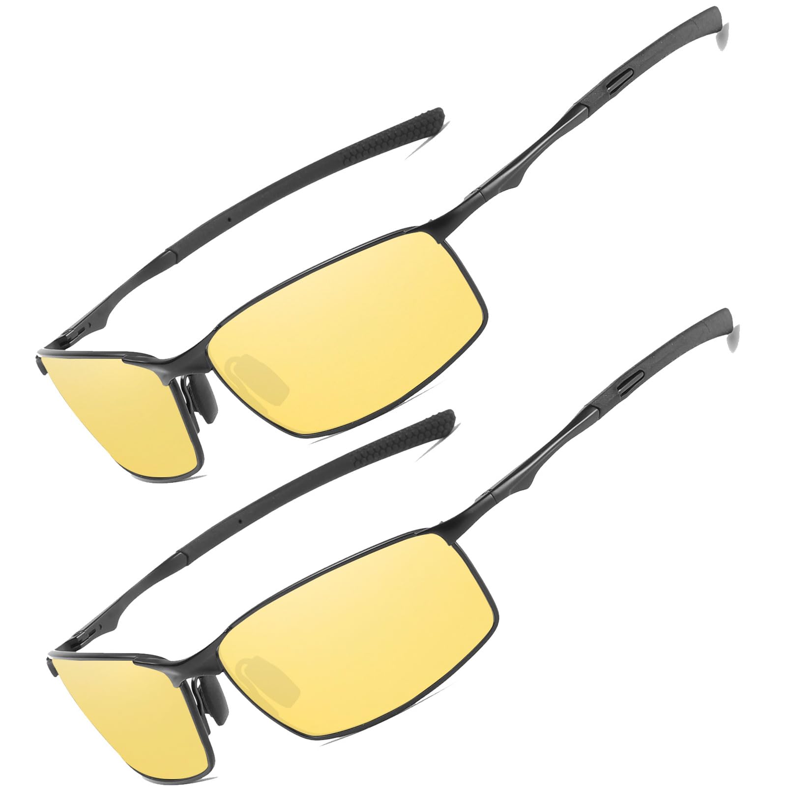 Occhiali da Sole da Uomo Donna Polarizzati Metallo Telaio Rettangolari Ultra Leggeri antiriflesso Protezione UV Moda Occhiali da Sole Cat 3 CE