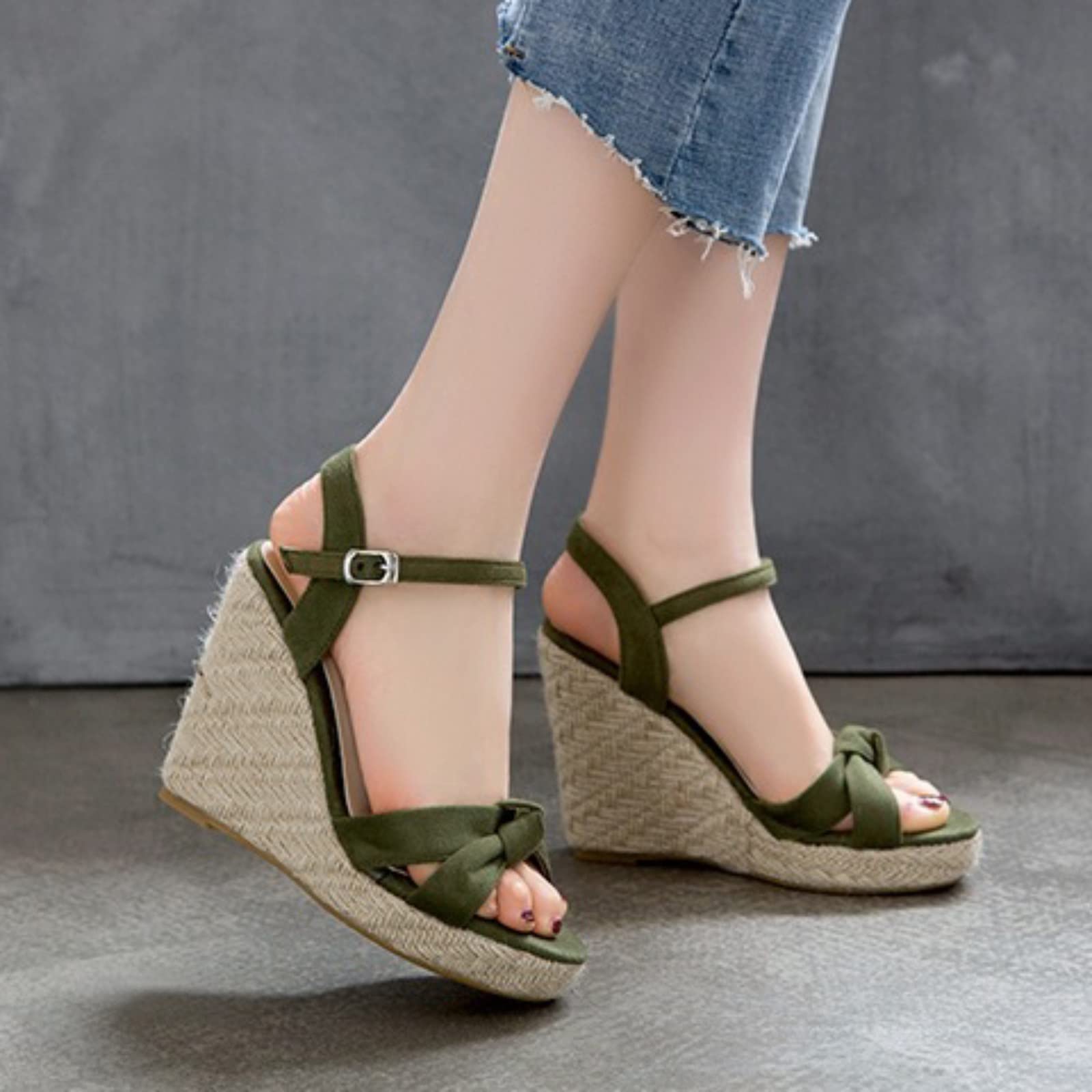Generico Sandali Trekking Donna Comode Camminata Ortopediche Calde Delle Signore Di Nuovo Disegno Incunea I Modo Dei Scarpe ' Tallone Comodi Eleganti Estive Numero 35 Ciabatte 34 Cinturino