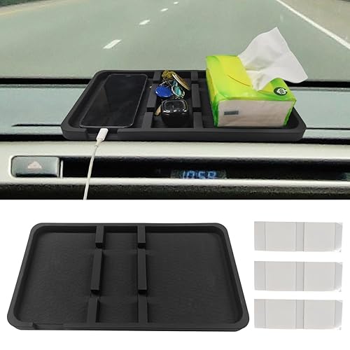 Large Dashboard Mat for Car, Anti-Slip Auto Phone Holder Tray,