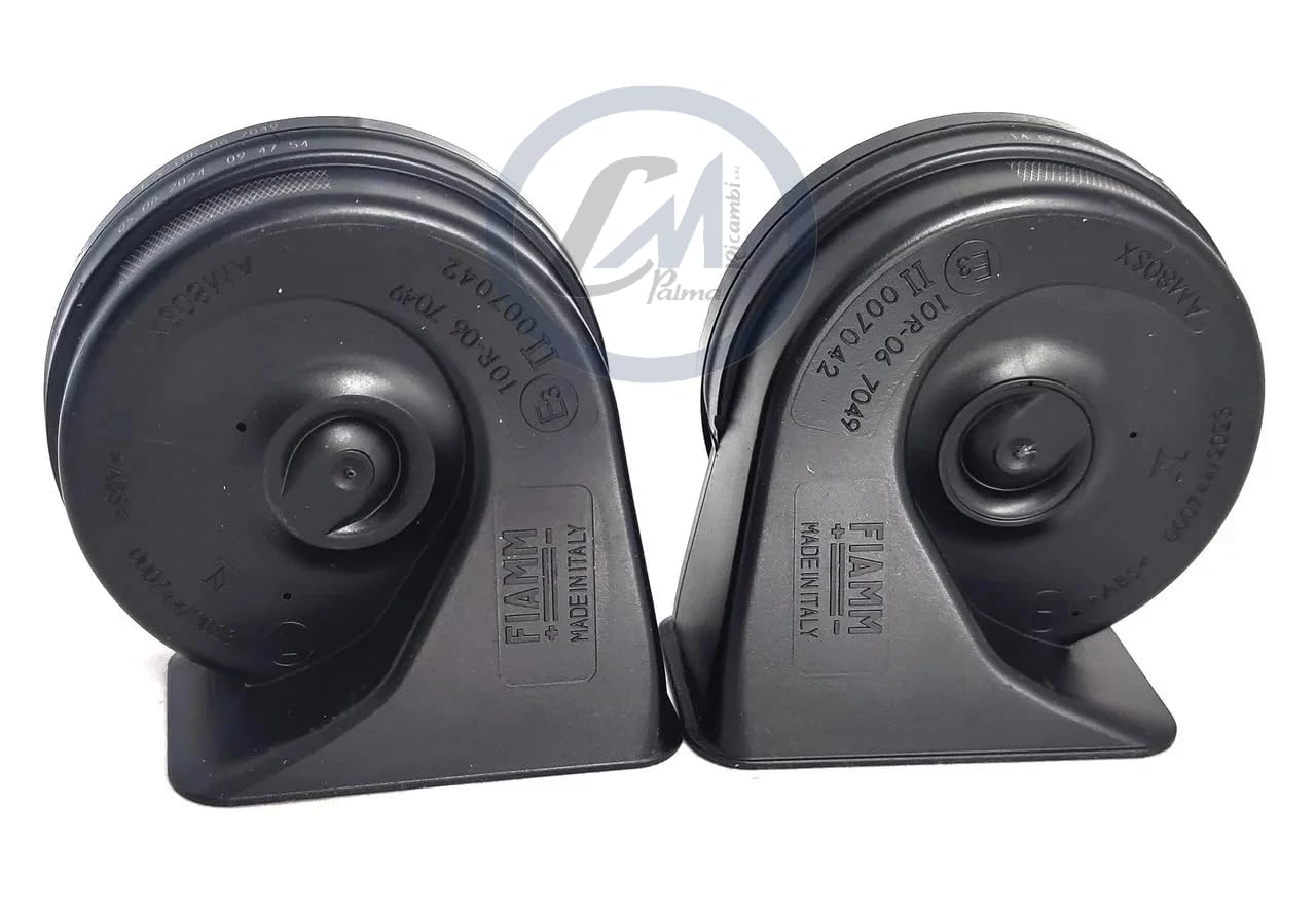 COPPIA TROMBE CLACSON FIAMM AM80SX 12V AUTO + RELE' + STAFFE TONI ALTI + BASSI 932822Z