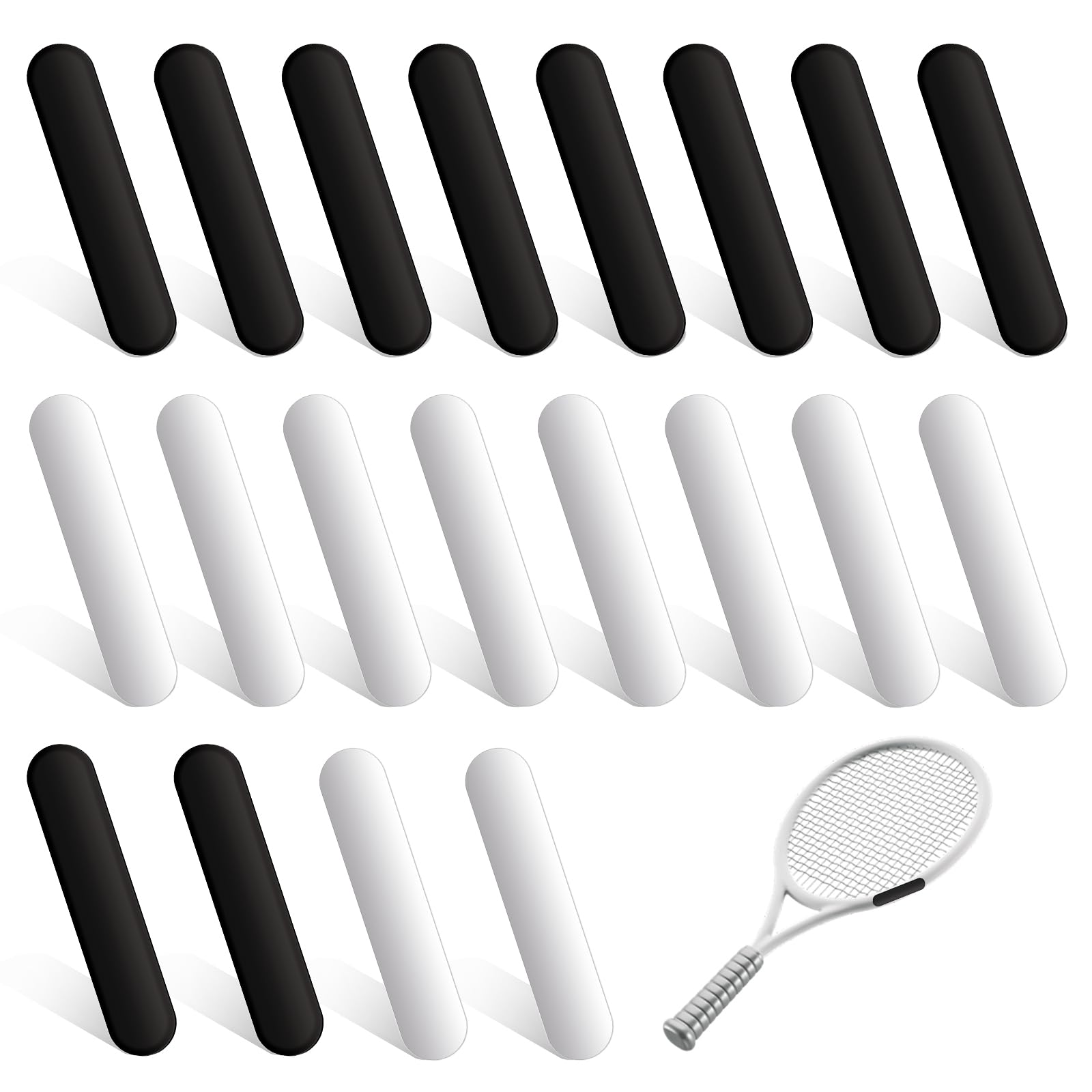 20 Stück Bleiband für Tennisschläger, 3g Selbstklebend Golf Bleiband Pickleball Schläger Bleiband Gewichtet Schwarz Silber Blei Tape Paddelkantenschutz Erhöhen des Gegengewichts