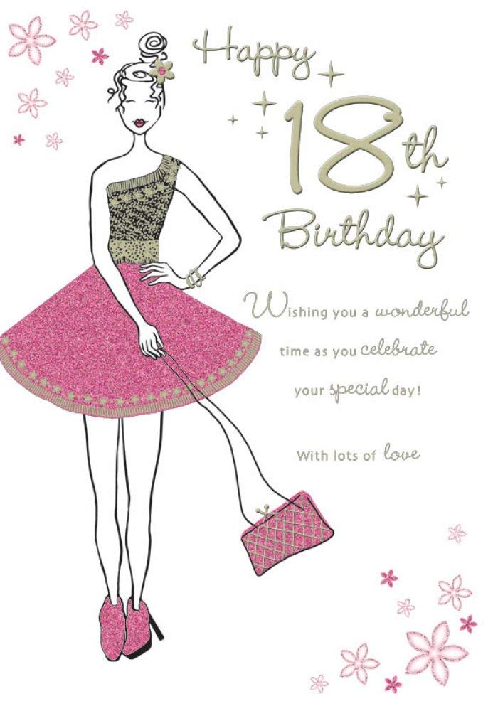 Piccadilly Greetings Modern Milestone Age Birthday Card Age 18 F - 9 x 6 inches