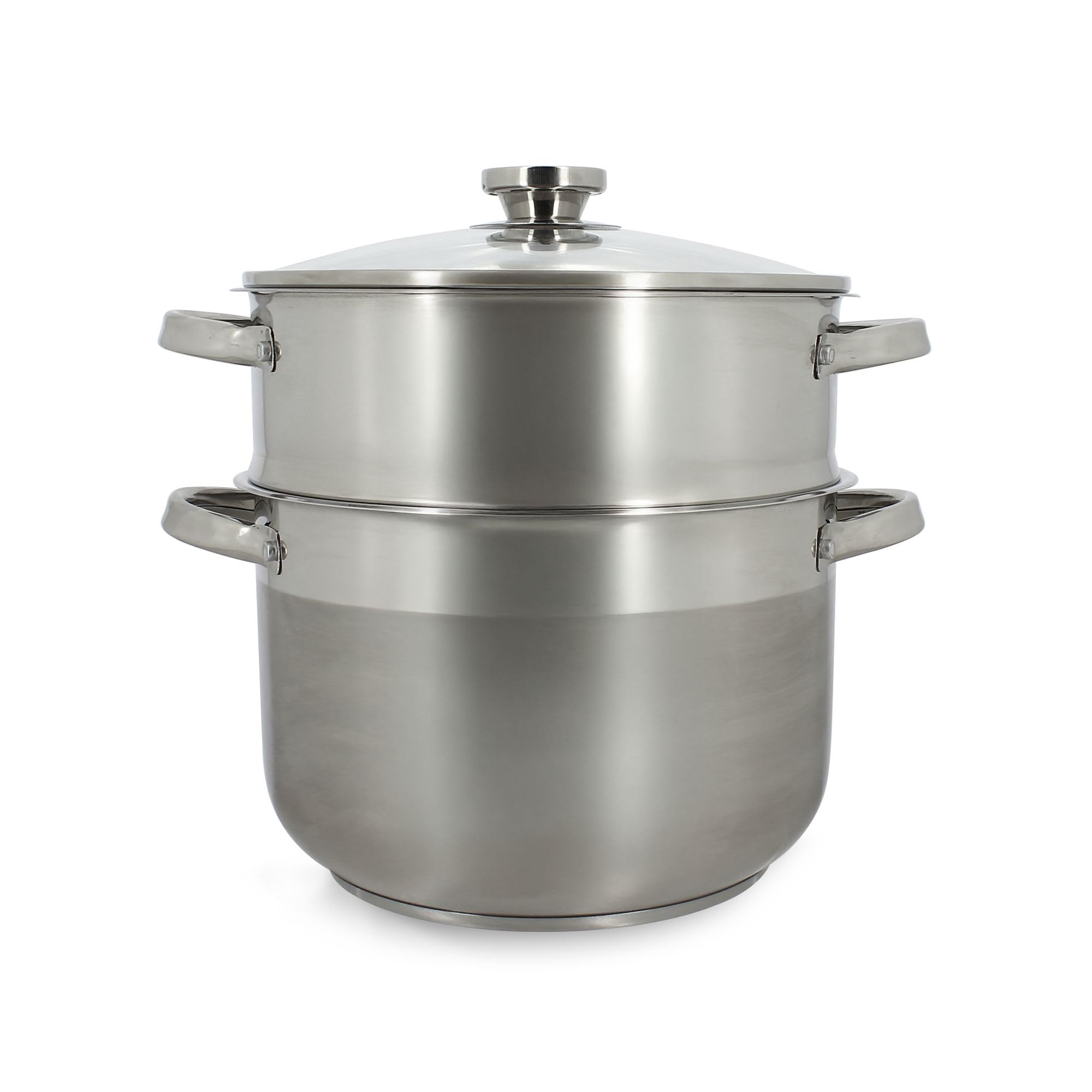 MENASTYL - Couscoussier 10L en acier inoxydable - Couvercle en verre - 4615450