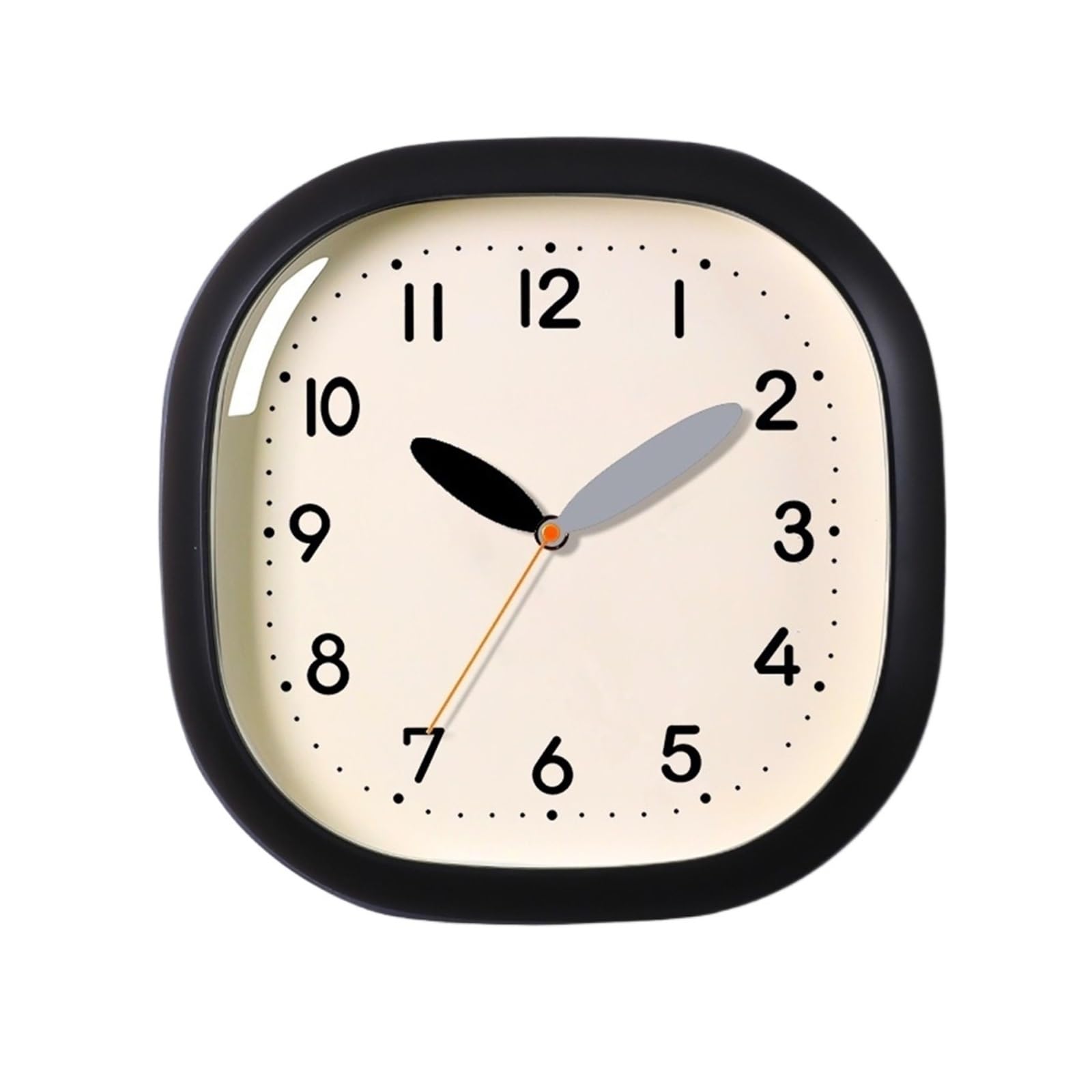 J9V4G6S3B5 Analogue Wall Clock Cream-Style Wall Clock Silent Operation No Drilling Required Battery Powered for Room Decoration(Black)