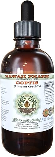 Miniatura 6 de Hawaii Pharm Coptis Extracto líquido sin alcohol, Coptis (Rhizoma Coptidis) Suplemento herbario natural de glicerita de raíz seca, 32 onzas, sin