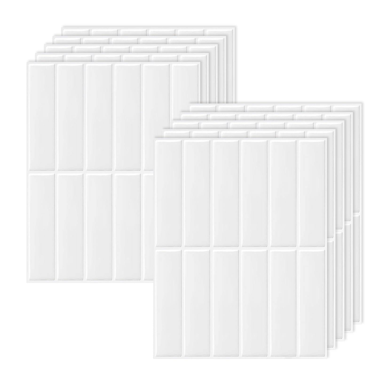 10Pezzi Adesivi Piastrelle Cucina Bagno 3D Autoadesivi Per Piastrelle Rimovibili Impermeabili Per Mattonelle Adesive Cucina Decorazione Pareti Decorazione (22.9x29cm)（Bianco）