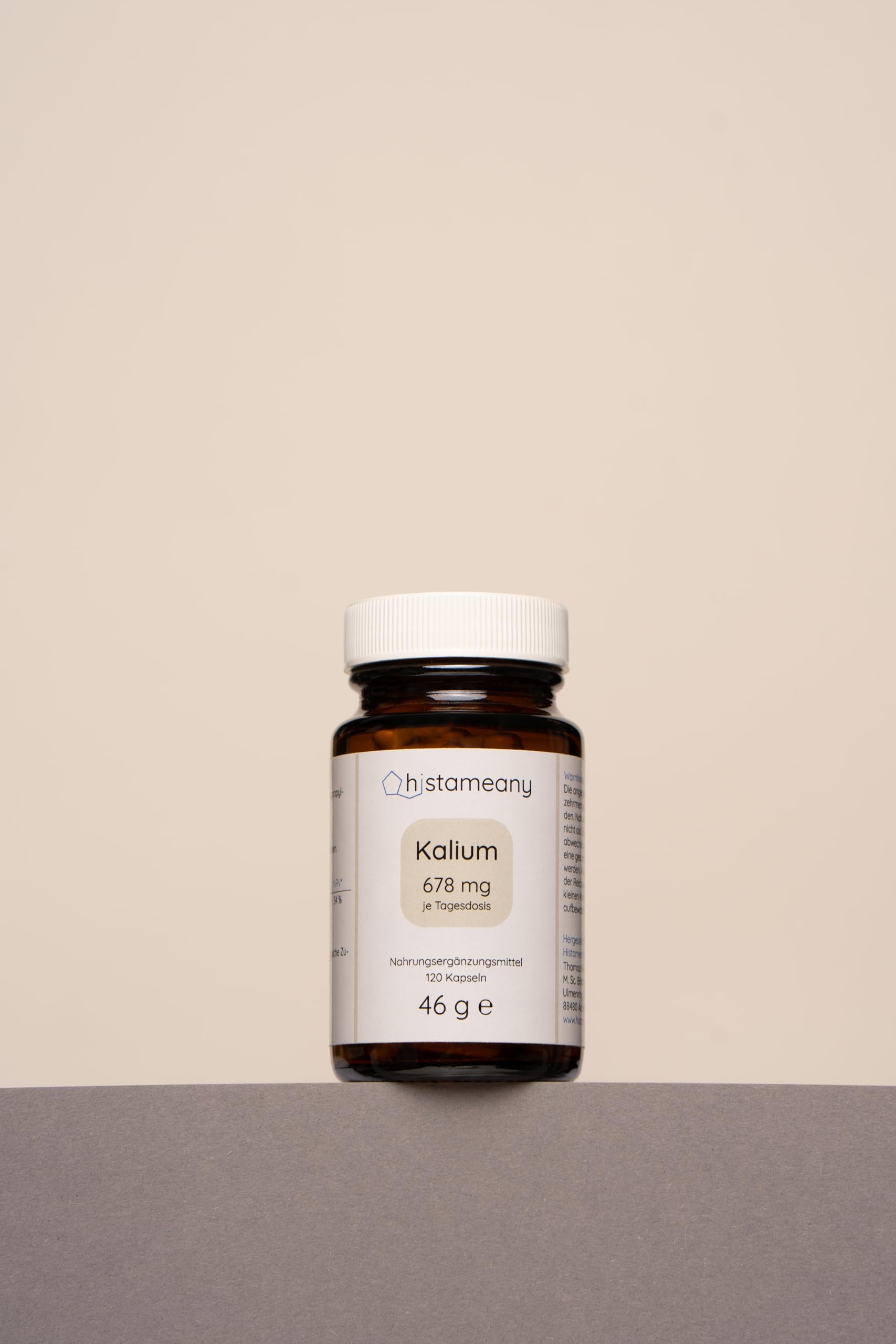 Kalium ohne Zusatzstoffe, 678 mg, 120 Kapseln (46 g)