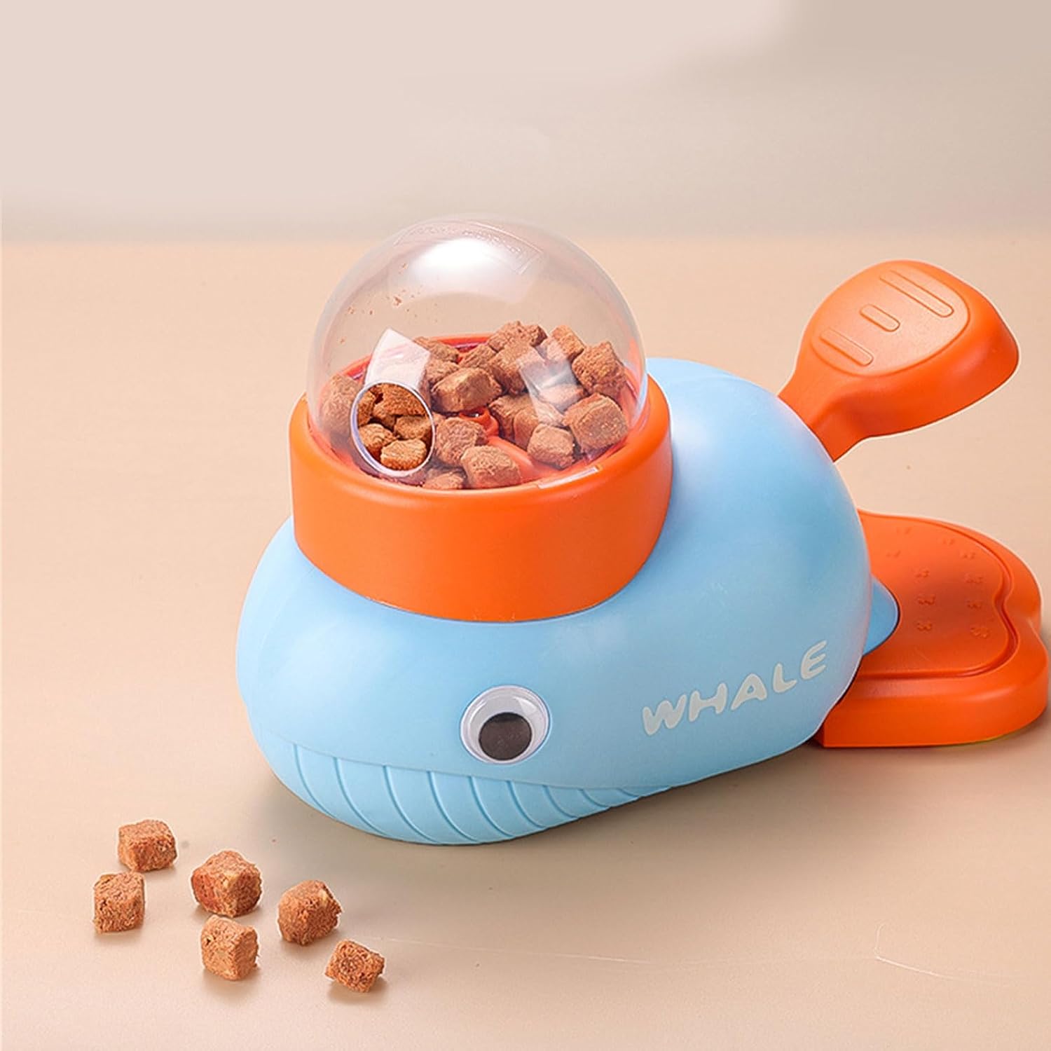 Kittens Foraging Multifunctional Slow Feeder with Treat, Blue | Teaser Spring Teasing Toy Exercise Flexibility Sensitivity