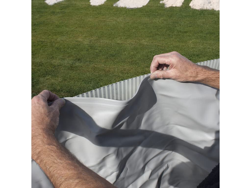 Gre KITPR358N – Piscine Hors Sol avec décoration Nordique, 350 x 132 cm, Filtration 6 m3/h, avec poteaux latéraux