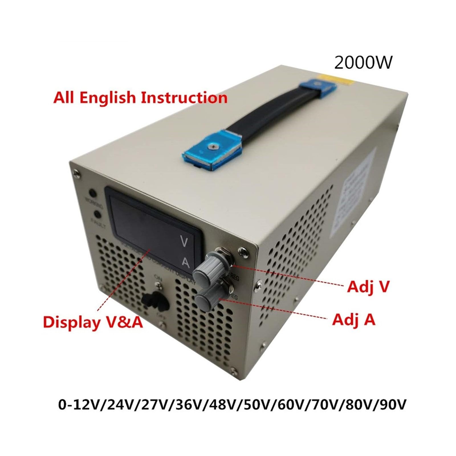 Zasilacz Impulsowy Regulowany DC O Dużej Mocy 1500 W AC-DC 0-15 V Do 600 V Transformator Regulowany Przetwornica Napięcia Regulowane Wysoka stabilność | Regulowane napięcie przetwornicy transformatorowej od 0-15 V do 600 V(0-400V 0-5A)