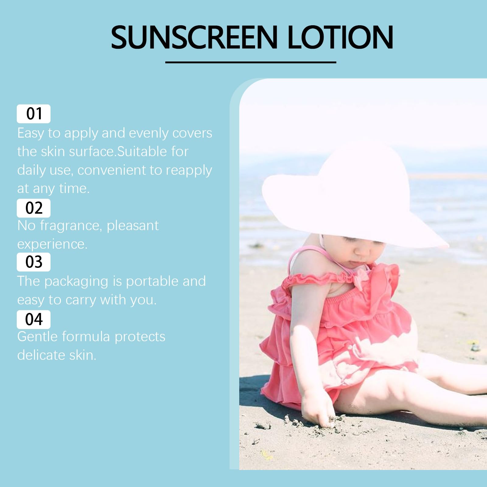 Mineral Sunscreen Lotion SPF 50 for Sensitive Skin, Broad Spectrum Sunblock Cream with Natural Ingredients - Image 4
