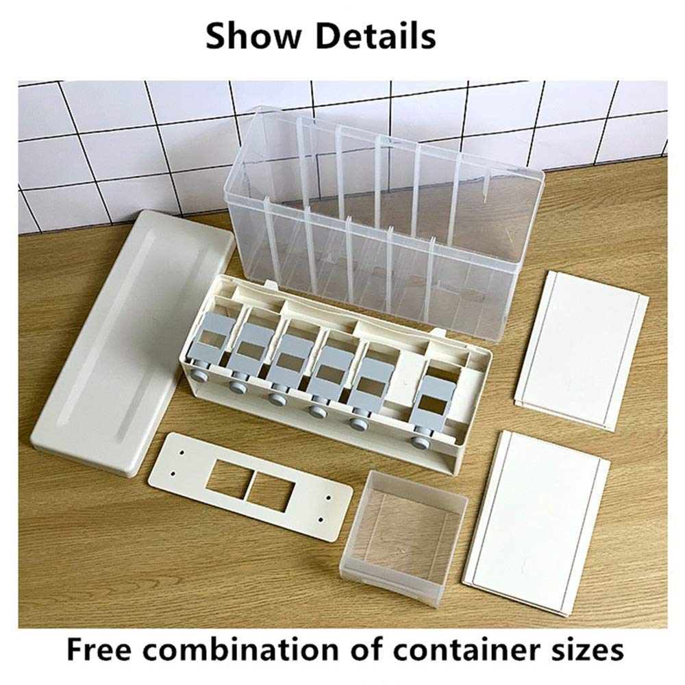 Distributeur de Riz et de CéRéAles Divisé Mural 10KG 6 Supports Automatiques en Plastique éTanche Une L'Humidité BoîTe de Rangement des Aliments ScelléE