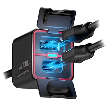 Amazon | バイク USB 電源 充電器 急速 双方向充電 バッテリーへ