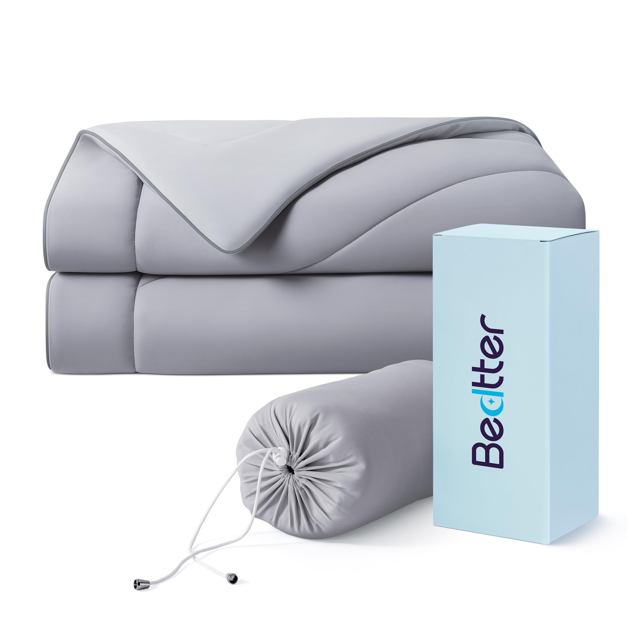 Photo 1 of Bedtter Cooling Throw Blanket Lightweight, Summer Breathable Ice Comforter with Dual-Sided Cooling, Cold Blankets for Hot Sleepers Night Sweats, Soft Travel Blanket with Carry Bag, Grey, 50"x60"