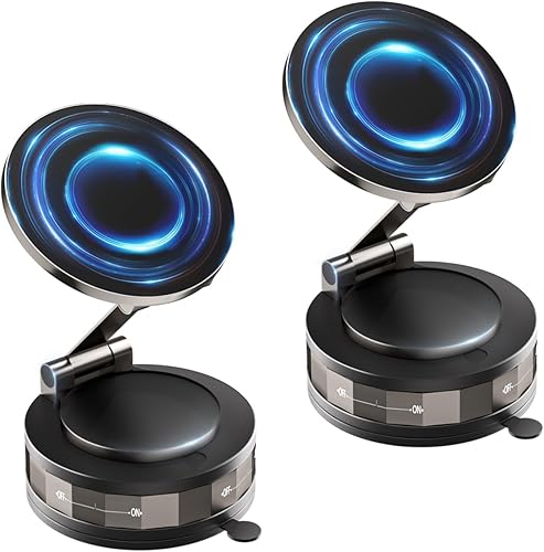 Soporte magnético de teléfono para automóvil Magsafe, giratorio en 360, ventosa de vacío de 70+libras con nano gel incorporado, soporte magnético de