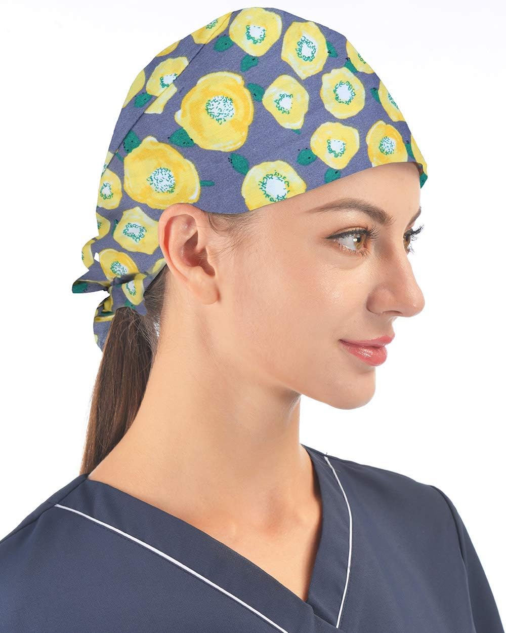 Kousenpu Adjustable Working Cap,Elastic Tie-Back Scrub Cap, Unisex, One Size Multiple Color - Image 2