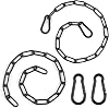 2 pcs Gate Chain Lock, 20 Inch Gate Link Chain Lock with Both-Ended Carabiners, Metal Security Chain Link Gate Latches for Outdoor Gate, Fences, Pet Cages, Cow Corral Supplies