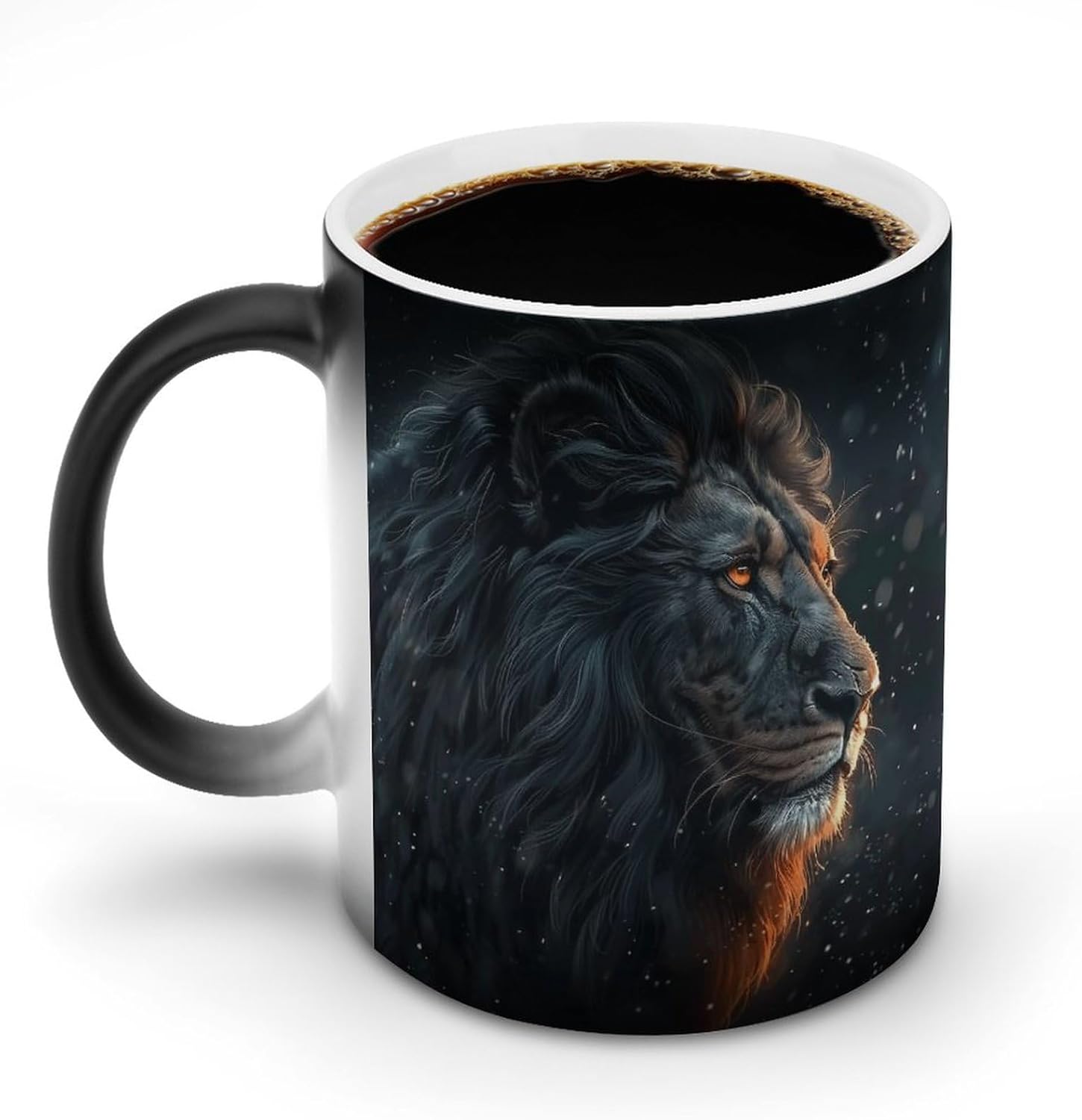 Color Changing Cups,Beautiful Lion Pictures Printed 11 Oz Ceramic Cups for Birthday Men Women