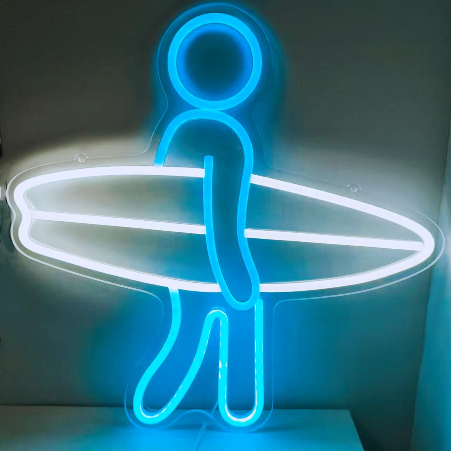 HFHungkeong Surfer Neon Sign for Bedroom Wall Decor，Dimmable Surfboard Neon Signs USB Powered, Led Lights Aesthetic Beachy Surfboard Decor for Boys Girls Bedroom Decor Birthday Gifts Size 15''