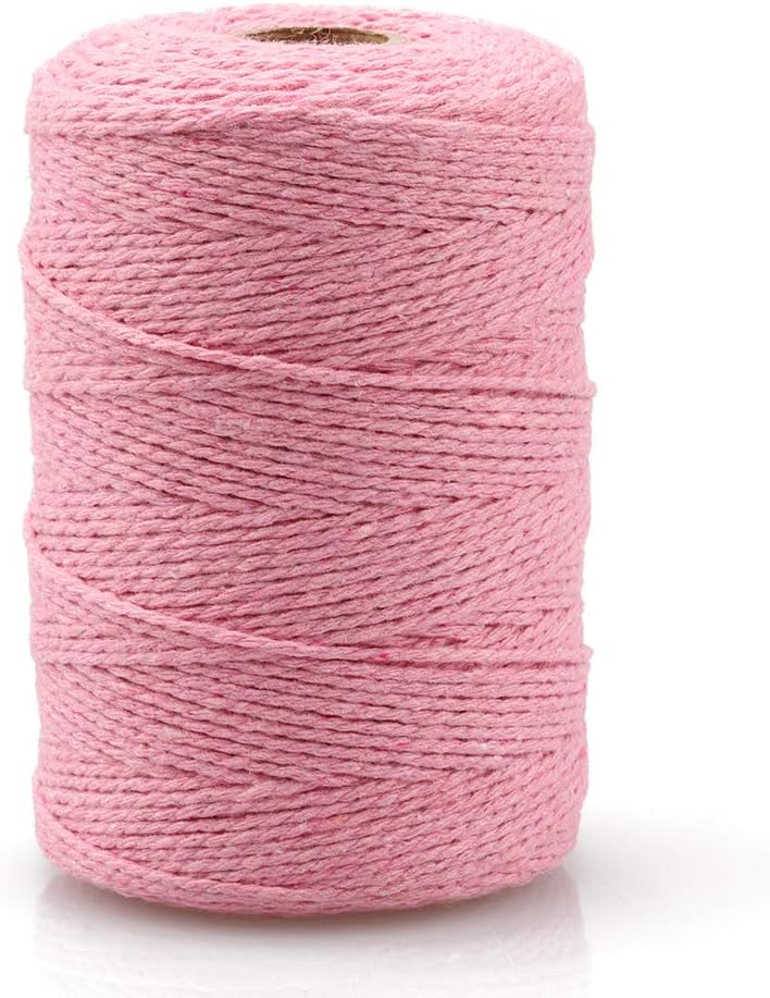 JijAcraft Pink Twine, 656 Feet Valentine's Day Bakers String, 2mm for DIY Crafts, Present Decoration, Gift Wrapping, Craft Wrapping, Holiday Season Decoration
