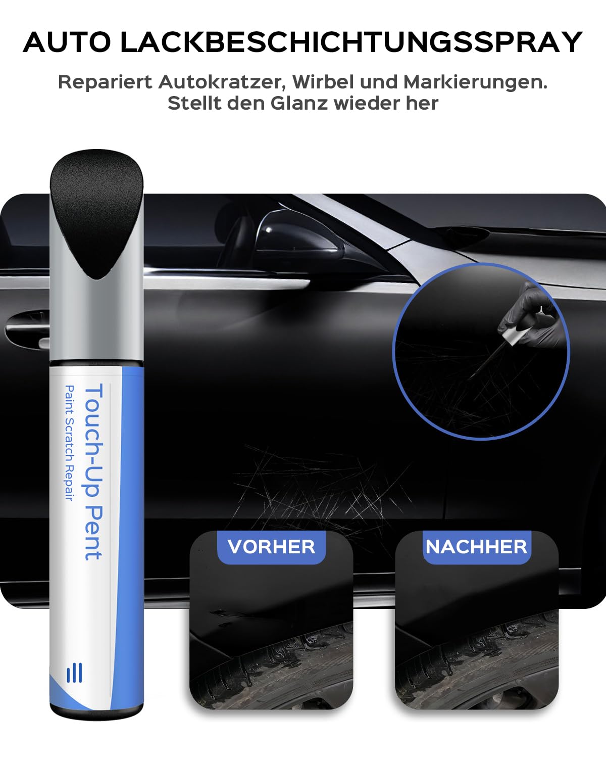 Lackstift Schwarz Glänzend – 2 Stück, 12 Ml, Für Kratzer & Steinschläge, Schnelltrocknend, Doppelspitze (Metall/Pinsel) Lackstift Schwarz Glänzend – 2 Stück, 12 Ml, Für Kratzer & Steinschläge, Schnelltrocknend, Doppelspitze (Metall/Pinsel)