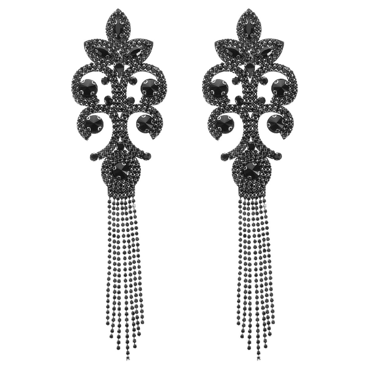 Charreteras de gemas de imitacion con borlas de cuentas adorno de costura vintage premium
