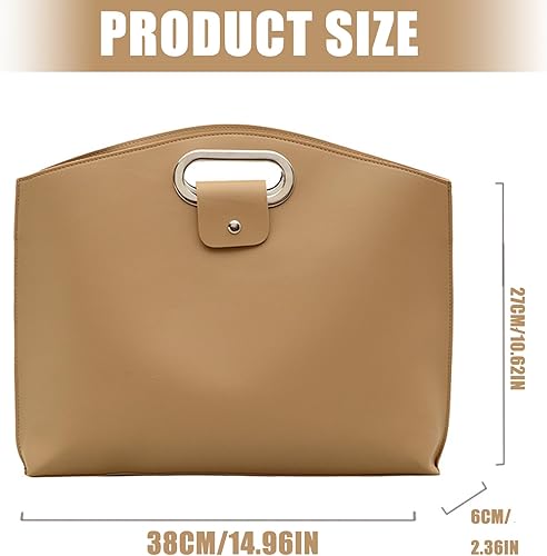 Miniatura 5 de Large Capacity PU Leather Laptop Briefcases Handbag for Work Commute with Spacious Compartments and Ergonomic Handle