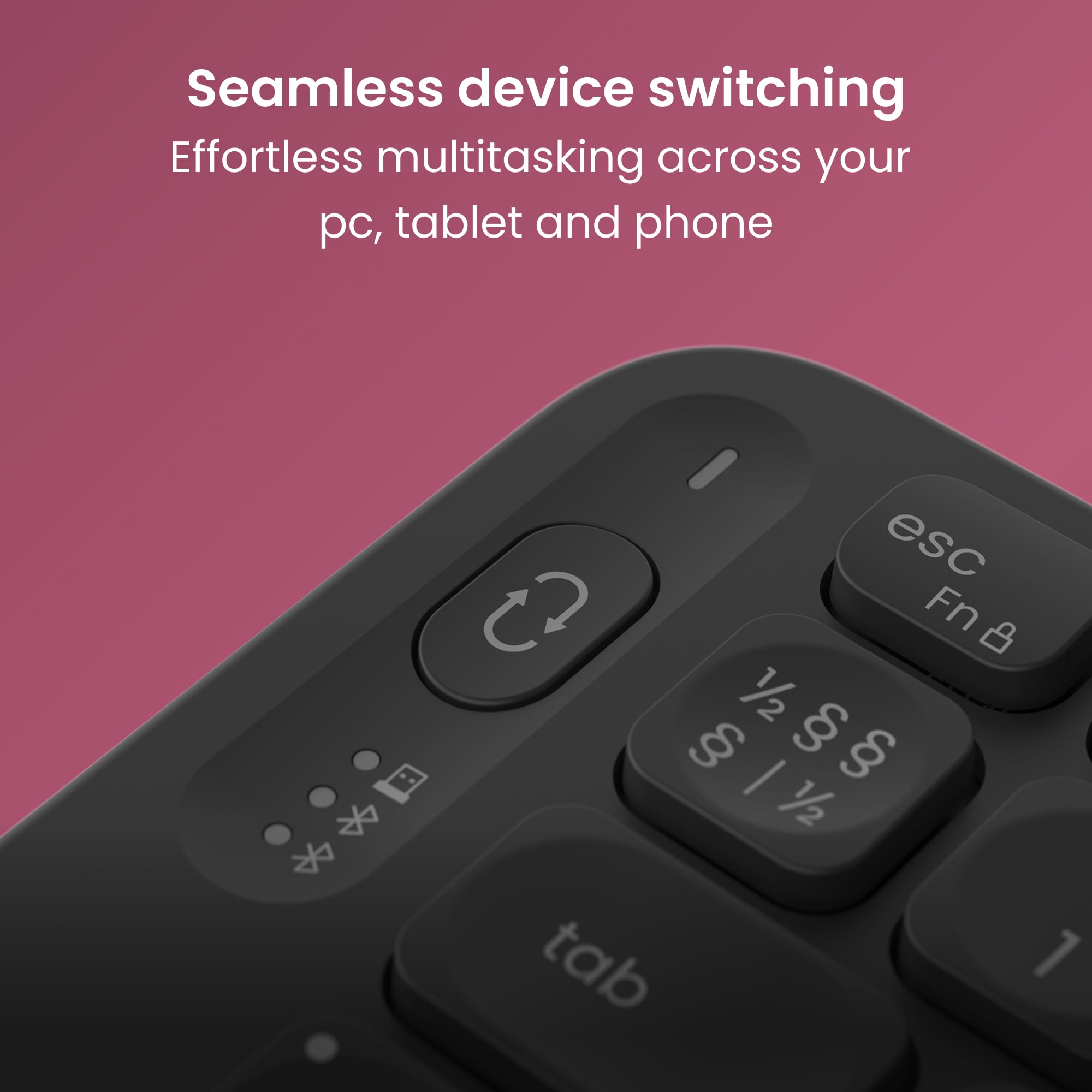 Contour Balance Keyboard | Tastiera compatta, tastierino numerico, digitazione confortevole per casa e ufficio, compatibile con Windows e Mac - Black - Wireless - PN Layout