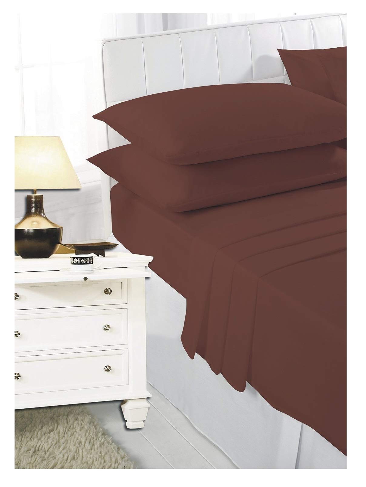 Casa D'or Chocolate 2Ft 6" (76Cmx190cm) Percale Bunk Bed Fitted Sheet Caravan Campervan - Small Single Bed